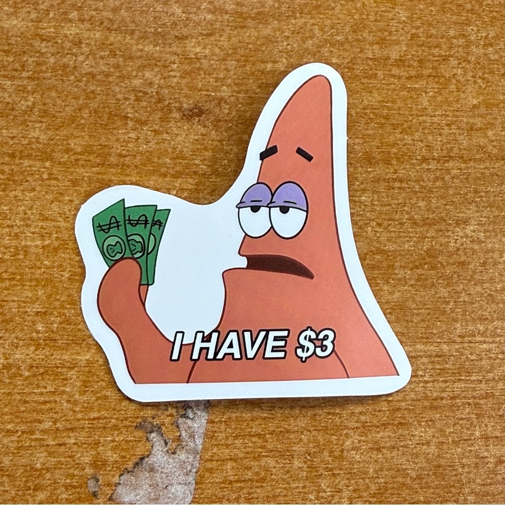 Funny Cartoon Sticker with Money